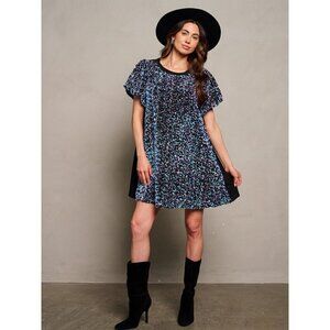 Sequin Short Sleeve Tunic Party Dress